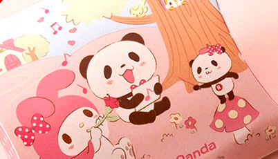 長崎心泉堂のチョコカステラ「お買い物パンダとマイメロディ」